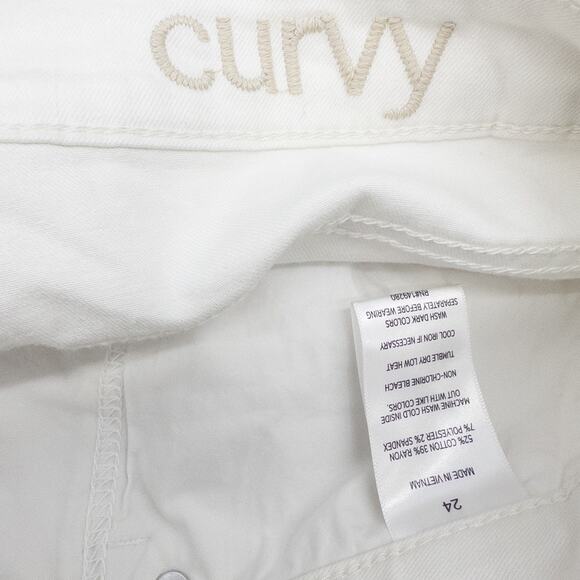 Slink Jeans Curvy White Stretch Denim Jean Shorts Women's 24 - Picture 5 of 5